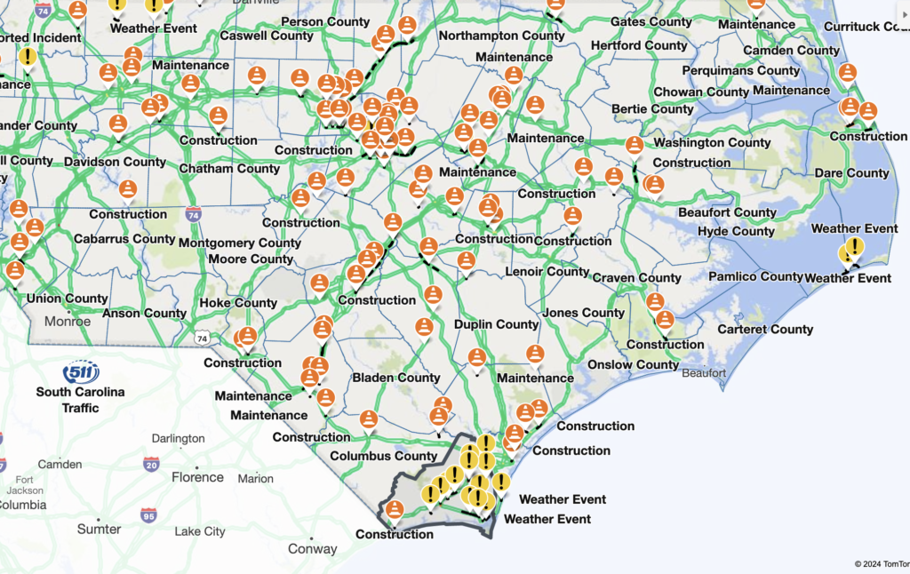 Map Of Area Road Closures Oak Island NC Vacation Guide to Oak Island NC